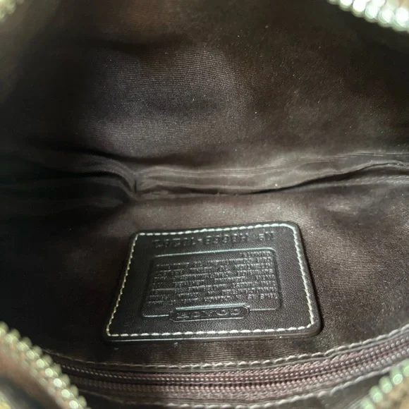 Vintage Coach Brown Canvas Mini Hobo Leather Trim Shoulder Bag Purse Y2K 10283 - Picture 13 of 14